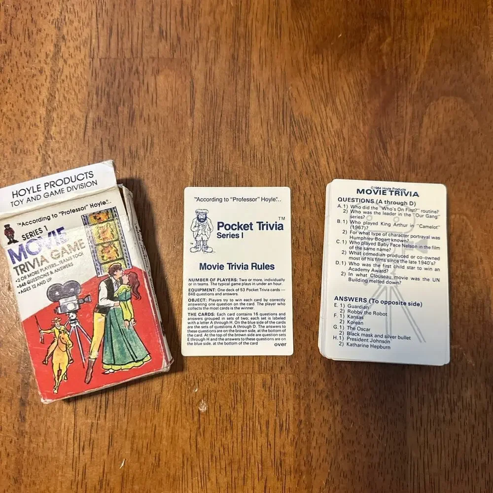 Vintage 1984 Movie Trivia Card Game